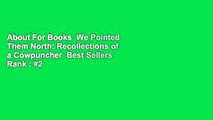 About For Books  We Pointed Them North: Recollections of a Cowpuncher  Best Sellers Rank : #2