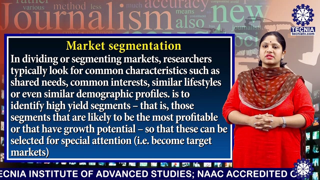BAJMC || Ms. HONEY SHAH || MARKET SEGMENTATION || TIAS || TECNIA TV
