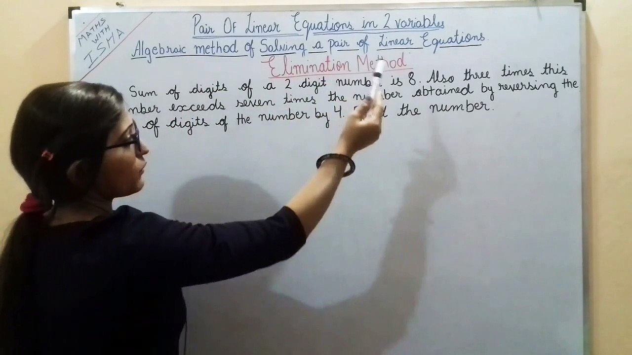 Class 10th Maths Chapter 3_ Elimination Method