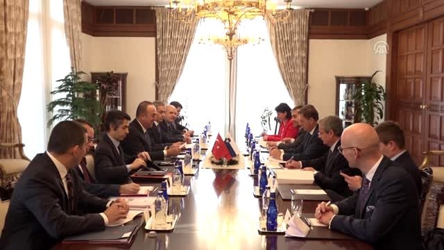 Dışişleri Bakanı Çavuşoğlu, Slovenya Dışişleri Bakanı Miro Cerar ile bir araya geldi -...