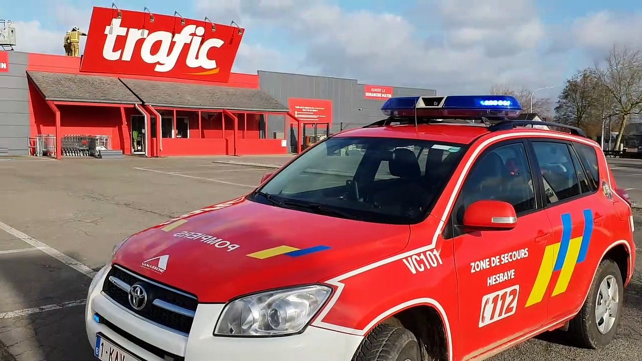 pompiers de Hannut, intervention au trafic