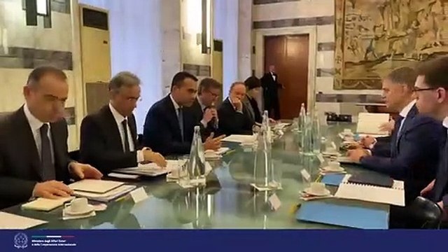Incontro del MiN Di Maio con il Min. Pryistaiko (10.02.20)
