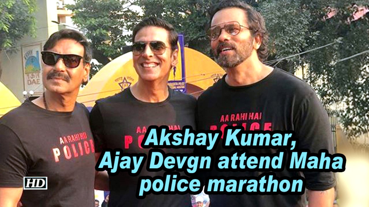 Akshay Kumar, Ajay Devgn attend Maha police marathon
