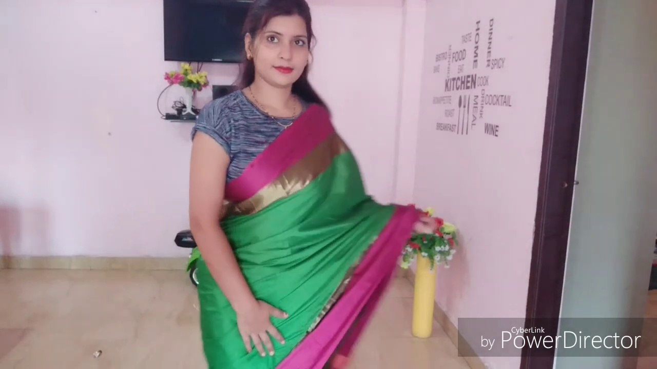How to Wear saree with single pleat __ How to drap Saree-Indian Vlogger Shaila