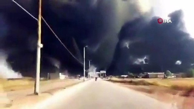 YPG/PKK'lı teröristler kuyulara doldurduğu petrolü yaktı