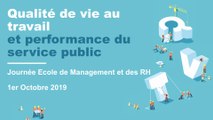 Journée EMRH du 1er octobre 2019 : Qualité de vie au travail, performance du service public - Ouverture par Thierry le Goff