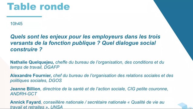 Table ronde : Quels sont les enjeux pour les employeurs dans les trois versants de la fonction publique ? Quel dialogue social construire ? - Journée EMRH du 1er octobre 2019