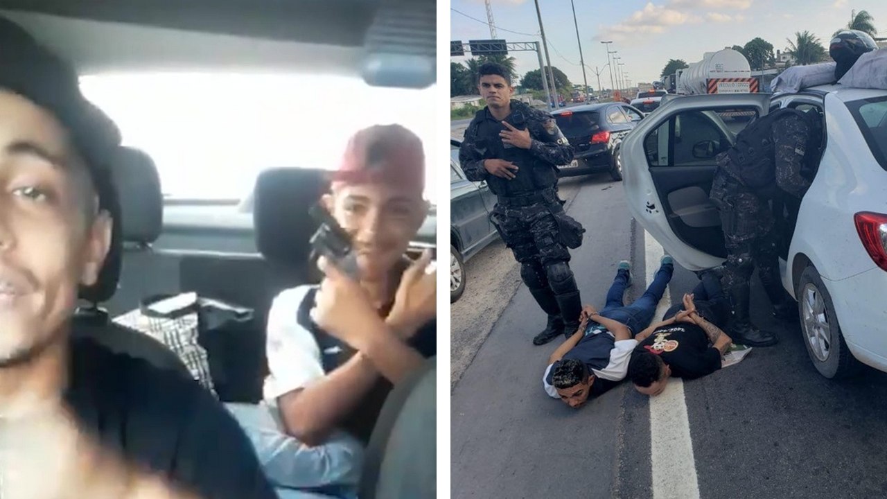 Ils jouent les gros durs en brandissant des armes et se retrouvent menottés au sol