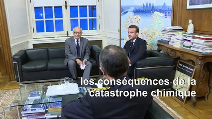 Lubrizol: Emmanuel Macron à Rouen, un mois après