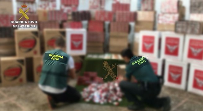 Guardia Civil aprehende más de 46.600 cajetillas de tabaco de contrabando