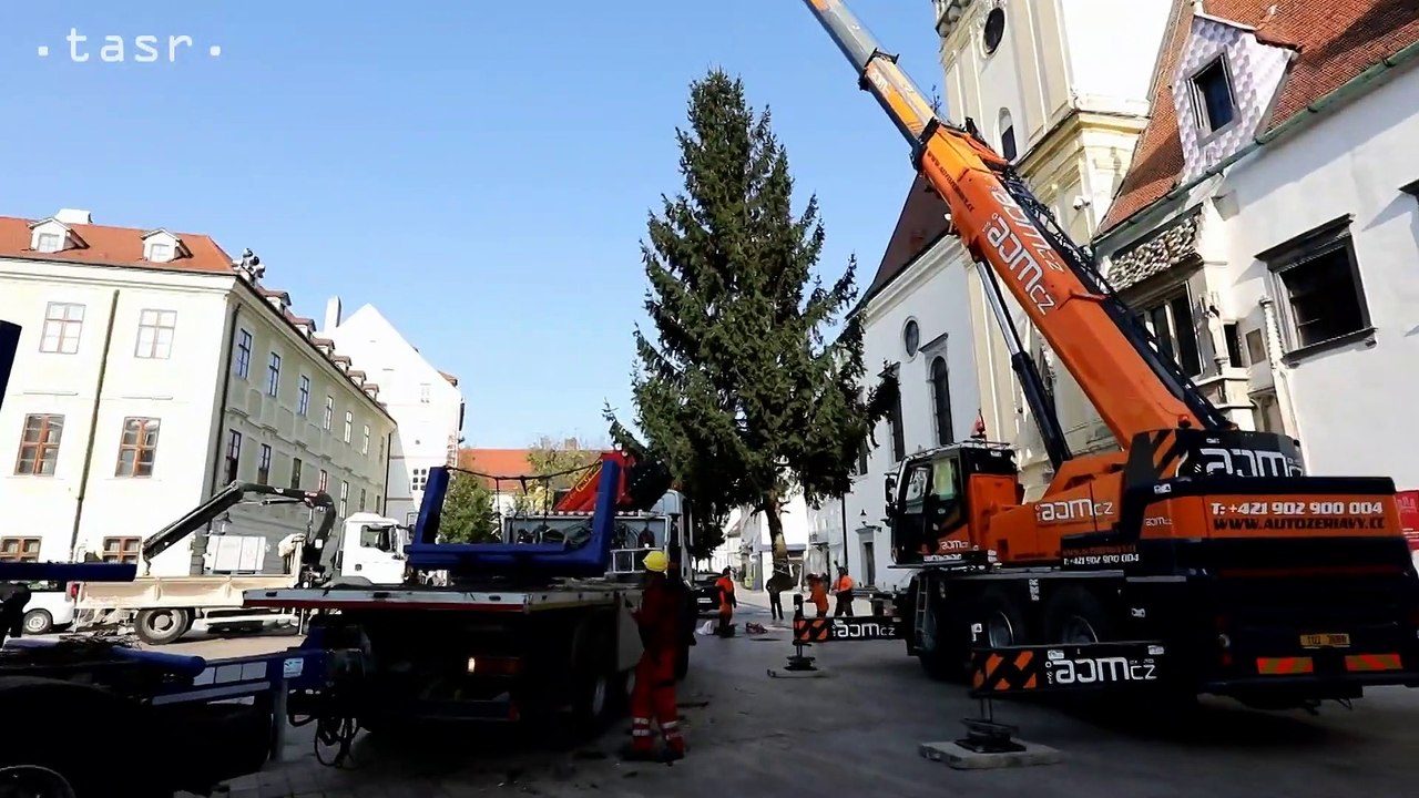 BRATISLAVA: Na Hlavnom námestí osadili vianočný stromček