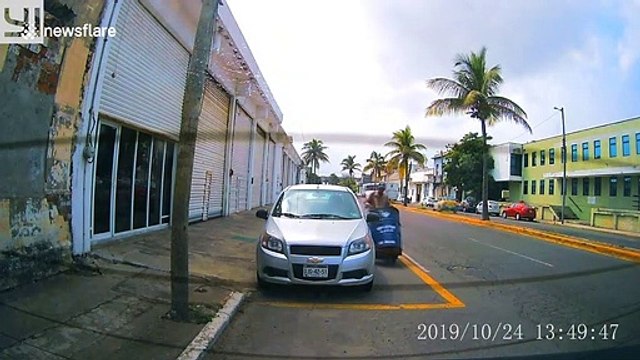 Man's effort distributing fliers rendered fruitless after trash collector bins everything