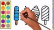 Glitter Ice Cream Drawing Coloring Pages Learn Colors Toys For Kids Toddlers