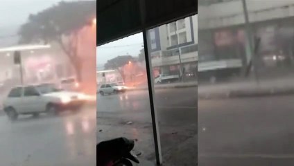Vídeo mostra forte chuva e ventania em Toledo