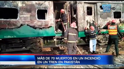 Más de 70 personas murieron en incendio de un tren en Pakistán