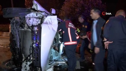 Başkent'te refüje çarpan araç karşı yola uçtu: 1 yaralı