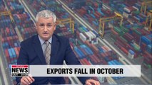 S. Korea's exports fall 14.7% y/y in October amid slowing global trade