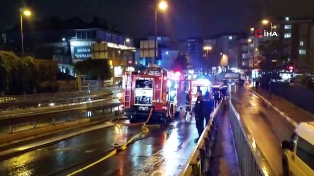 Seyir halindeki midibüs alev alev böyle yandı