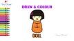 Doll Drawing and Colouring for kids  | Easy Doll drawing for children | Art Breeze # 32 | Learn Colouring and Drawing | Viral Rocket