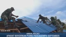 TNI-Polri Bersihkan Puing Sisa Gempa Ambon