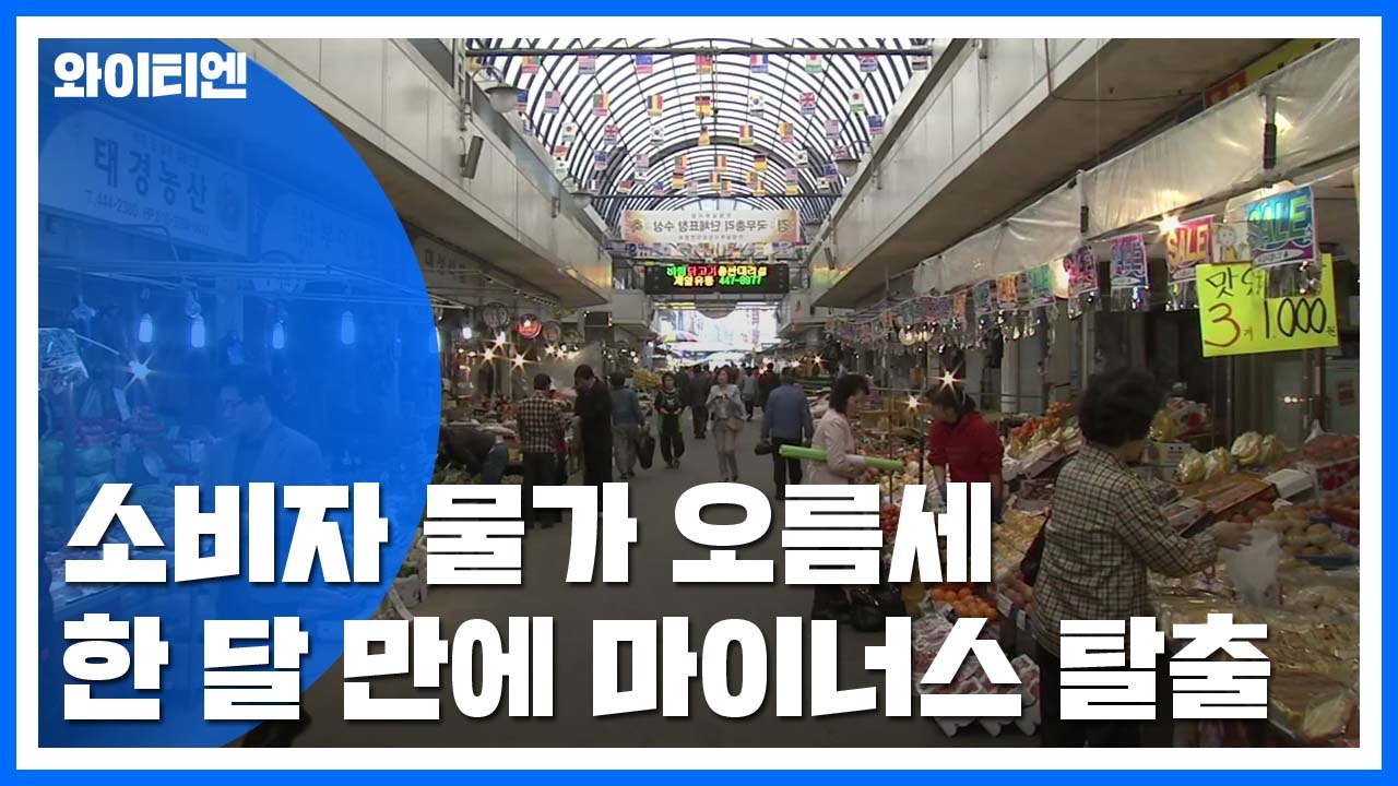 물가, 한 달만에 마이너스 벗어나..."농산물 가격 하락 축소" / YTN