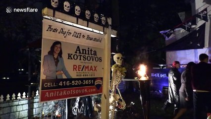 Home transforms into pirate ship for Halloween in Markham, Canada