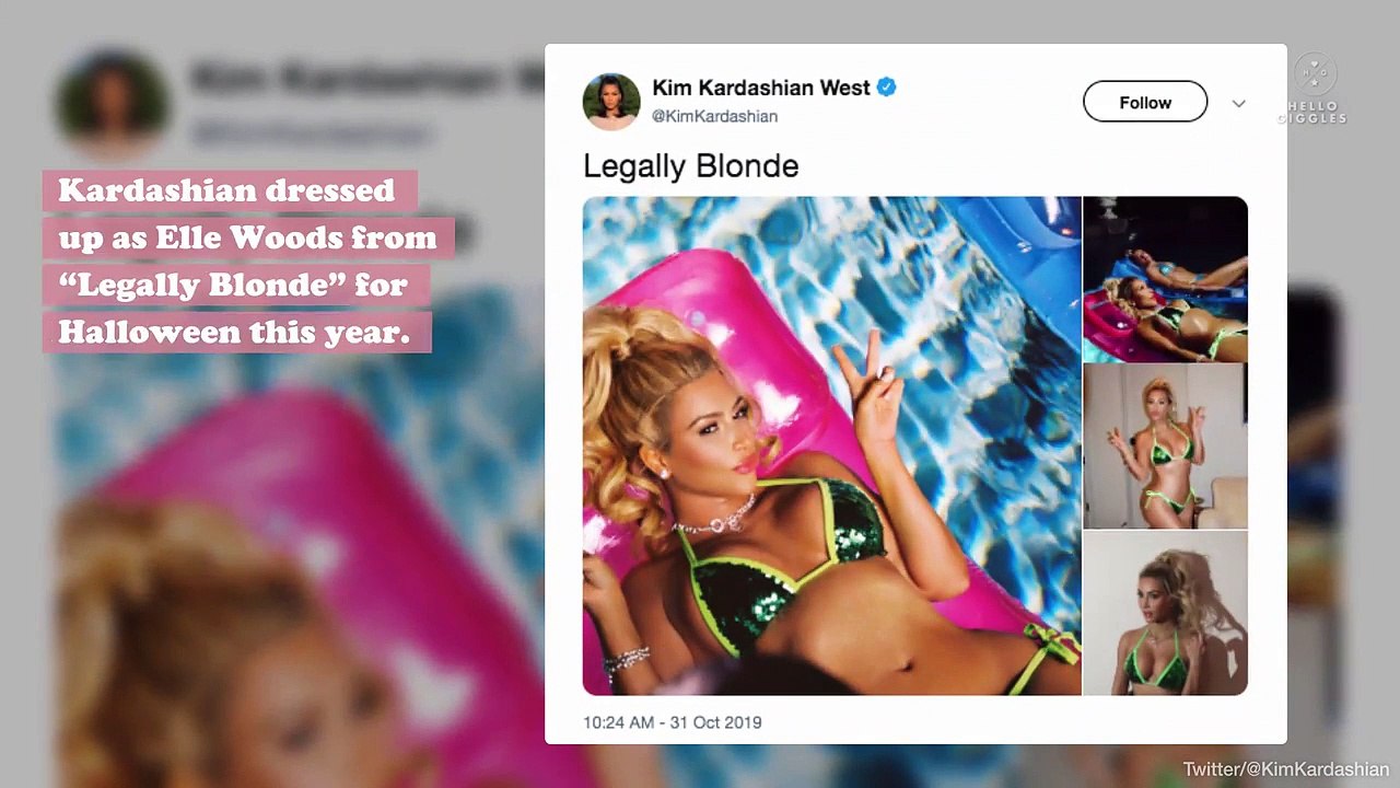 Future lawyer Kim Kardashian recreated Elle Woods' Harvard Law video for Halloween, and we do not object
