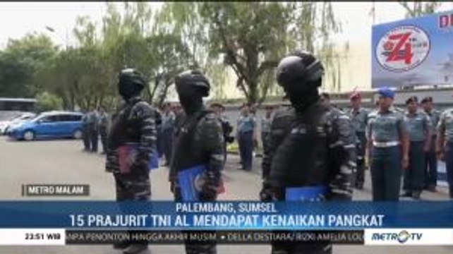 Gagalkan Penyelundupan Narkoba, 15 Prajurit TNI AL Palembang Naik Pangkat
