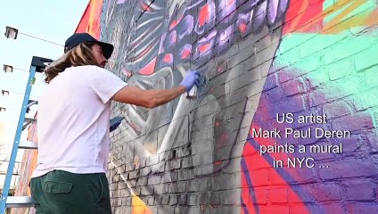 Artist MADSTEEZ honors release of new 'Terminator' film with giant mural