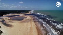 Drone é usado para vigiar chegada de óleo a praias de Conceição da Barra