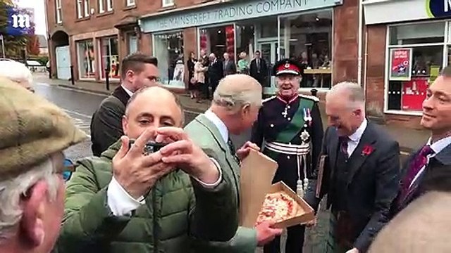 The Prince of Wales meets locals as he visits Hawick town centre