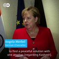 Angela Merkel criticized New Delhi's clampdown in Kashmir during her visit to India.