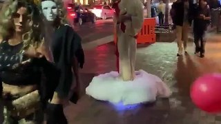 Jesus Christ  Floats Down a NYC Street on Halloween 2019