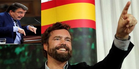 El patán Aitor Esteban le 'hace la cobra' a Espinosa de los Monteros y el VOX manda al del PNV a la mierda... por señas