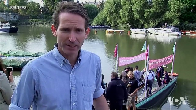 Picking up Litter in Boat Made From Plastic Litter