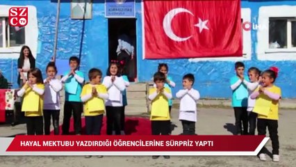 Hayal mektubu yazdırdığı öğrencilerine sürpriz yaptı