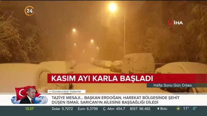 Kasım ayı karla başladı