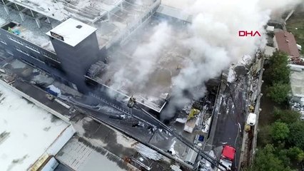 Arnavutköy'de yangın havadan ek görüntü