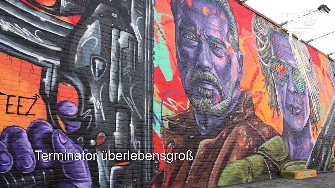 Terminator überlebensgroß: Graffiti für Schwarzenegger in New York