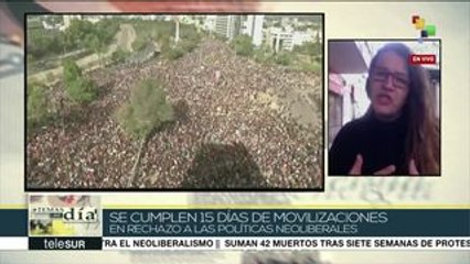 Chile llega a 15 días de protestas contra modelo neoliberal de Piñera