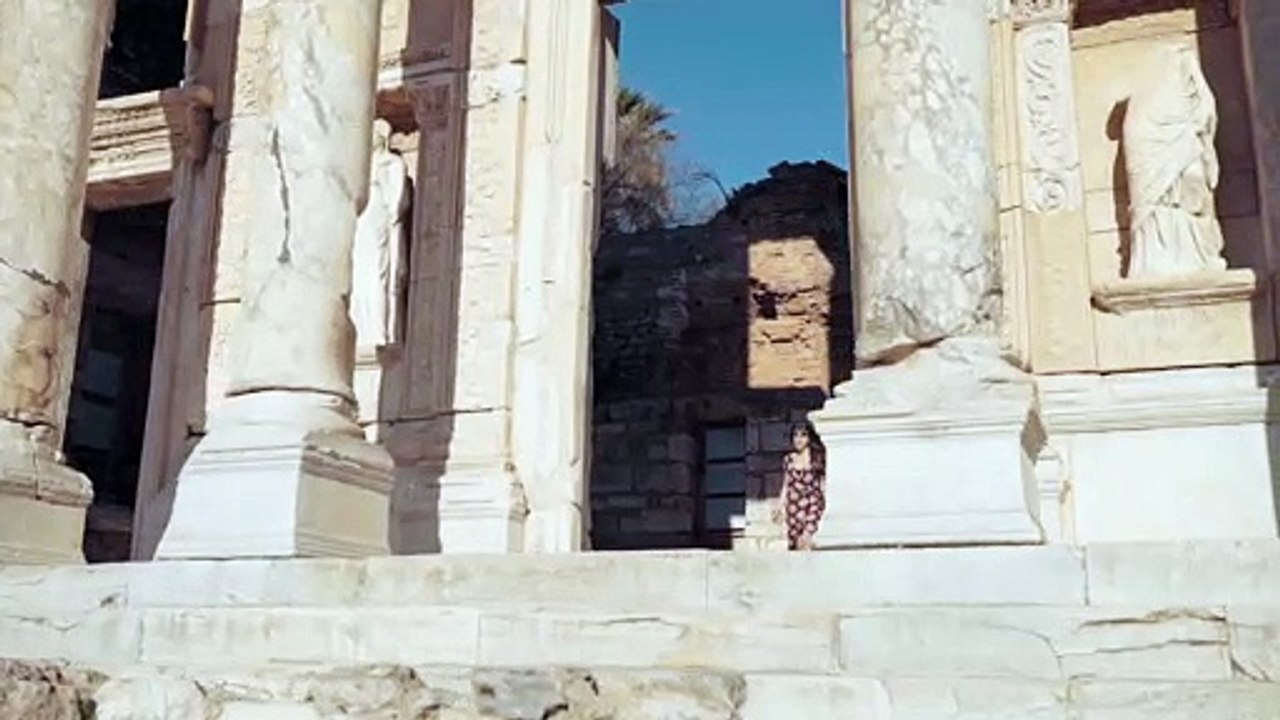 Taryn Elliott - Woman Walking and Ancient Temple - Human/Monument (No Copyright Video 24)