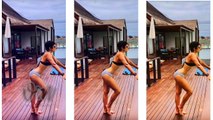 Mandira Bedi Looks Ultra Hot And Sexy in Pink Bikini During Maldives Vacay