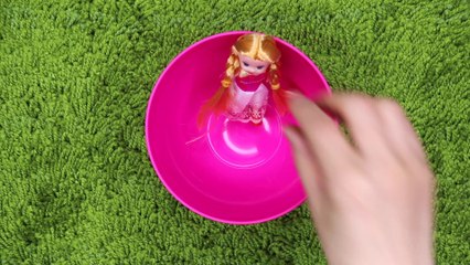 Little doll enjoys a candy shower with nursery rhymes The Alphabet Song