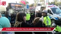 Beşiktaş’ta otobüs durağa daldı