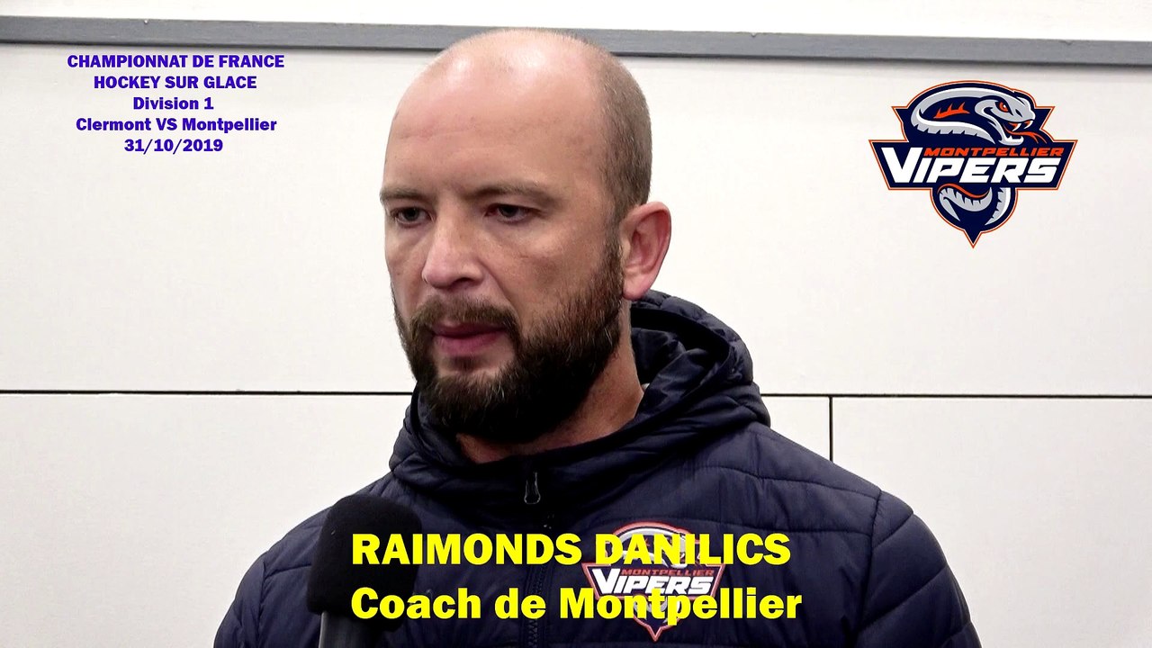 ockey sur glace Interview de Raimonds Danilics, Coach des Vipers de Montpellier, le 31/10/2019 (Clermont-Ferrand VS Montpellier - D1)