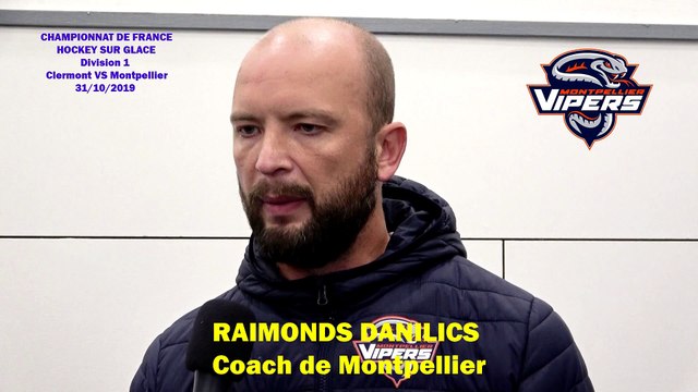 ockey sur glace Interview de Raimonds Danilics, Coach des Vipers de Montpellier, le 31/10/2019 (Clermont-Ferrand VS Montpellier - D1)