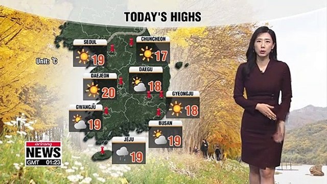 Typical late autumn weather, warmer than norms