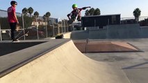 Skateboarder Jumps Ramp And Fails