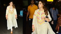 Sara Ali Khan spotted at airport in traditional look; Watch video | FilmiBeat