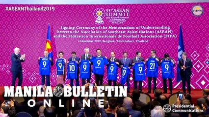 ASEAN leaders get football jerseys as souvenirs